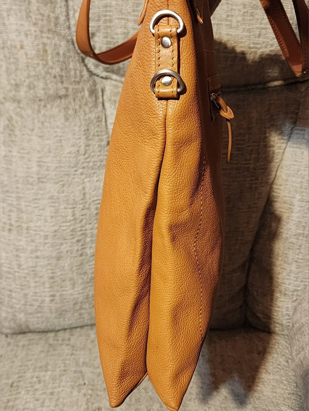 Cristian of Italy Camel Brown Leather Tote Bag Shoulder Purse